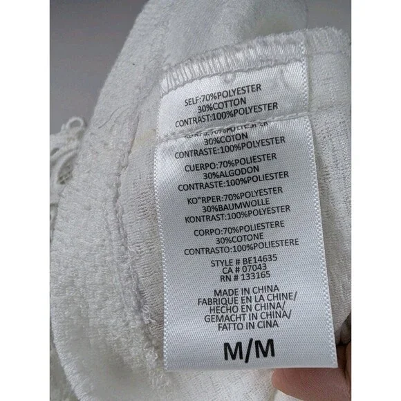 Anthropologie Eli Ari Lace Bell Sleeve Top Blouse White Medium - Picture 6 of 9